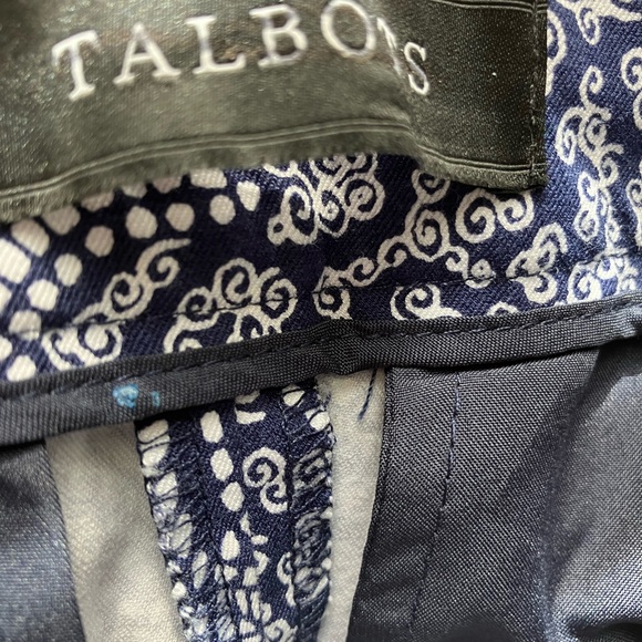 Talbots Navy/White Paisley Chatham Ankle Pants 6P - Picture 9 of 9